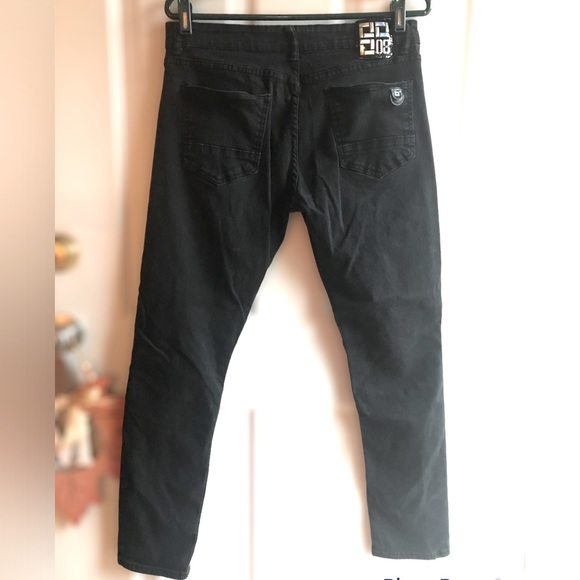 Demolition Black Skinny Moto Men Jeans Size 34 - Picture 2 of 6